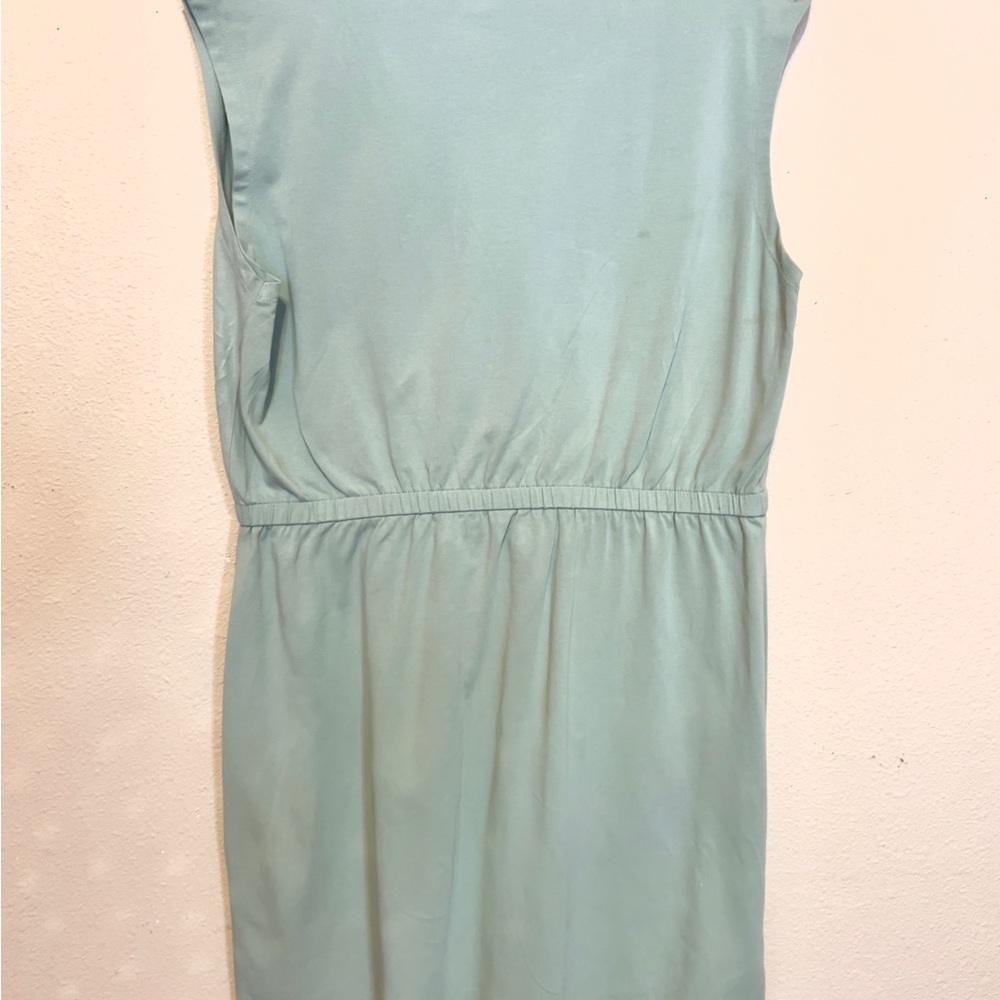 Calvin Klein sleeveless Mint Green Cotton gathered waist Dress - Picture 6 of 7
